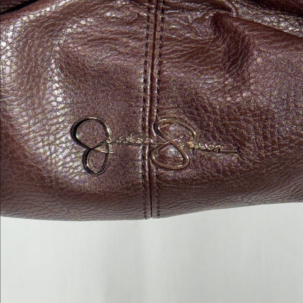 Jessica Simpson Brown Pebbled Shoulder Bag JS5132 Slouchy Buckle Hobo Purse - Picture 3 of 12
